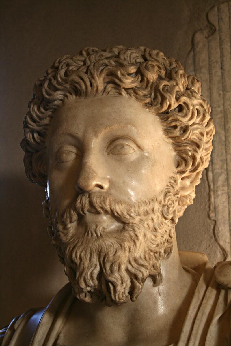 Roman sculpture, Bust of Marcus Aurelius, Capitoline Museums, Rome, second century